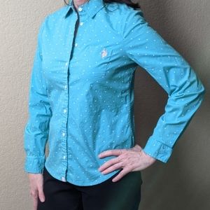 Polka dot button down shirt by U.S. Polo Assn M